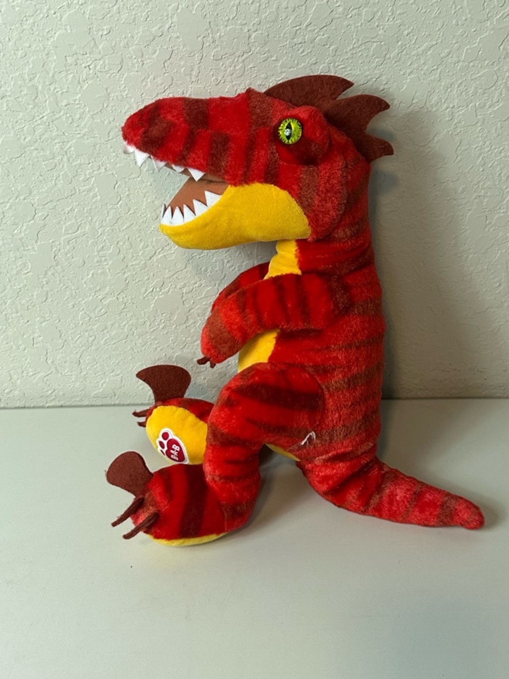 Build-A-Bear Workshop Classic Red T-Rex Raptor Dinosaur Stuffed Plush 20”